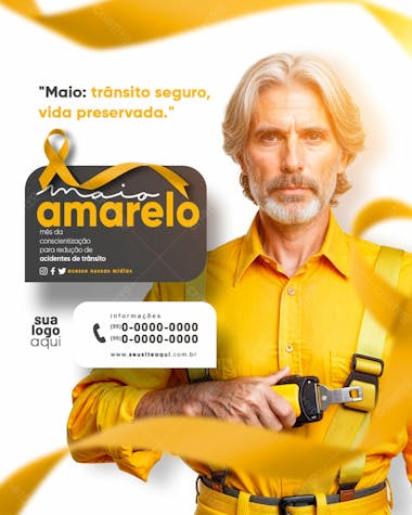 Maio amarelo prevenção aos acidentes de trânsito