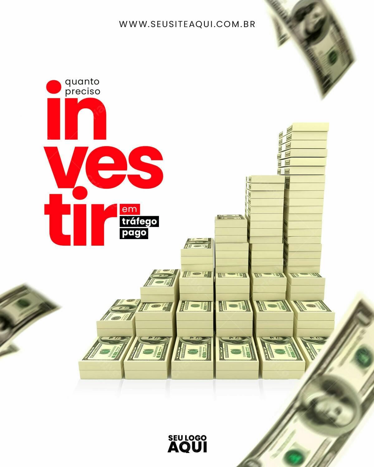 Post para Investimento em Tráfego Pago PSD Editável