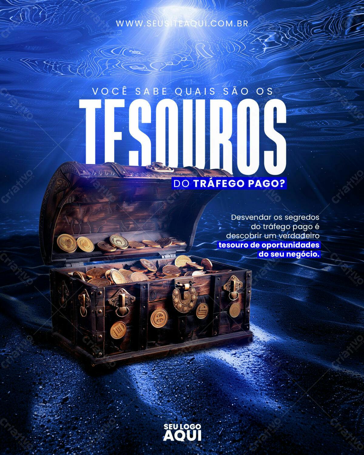 Banner Tráfego Pago Tesouros PSD Editável
