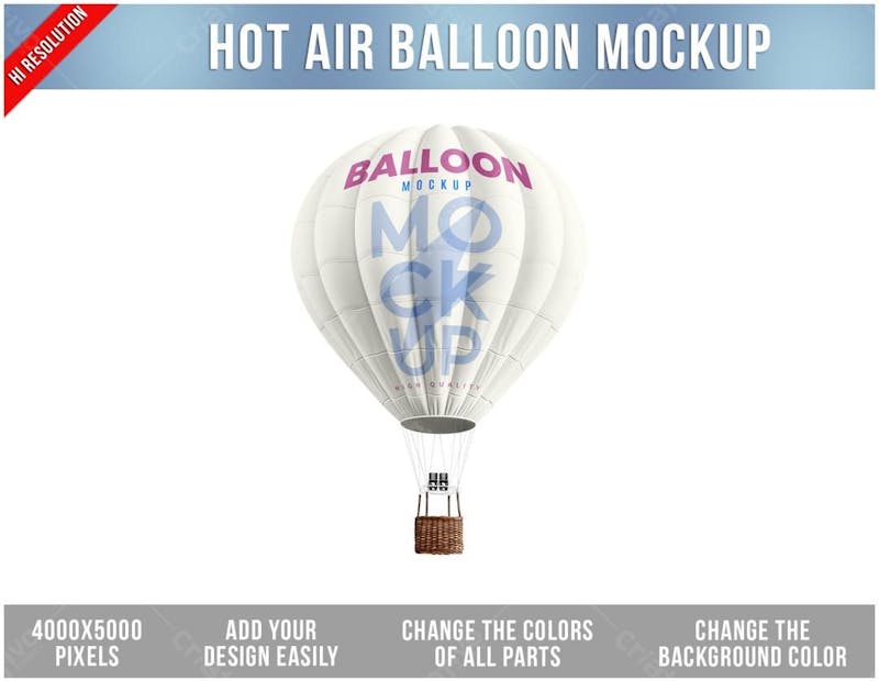 Balão de ar quente mockup