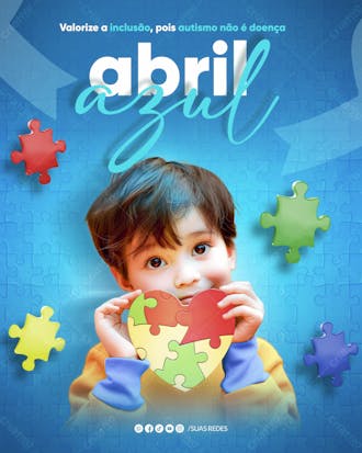 Abril azul mês do autista