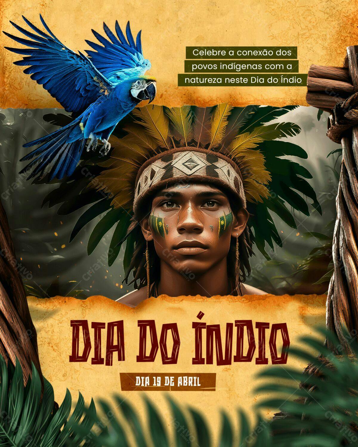 Flyer Dia do Índio PSD Editável