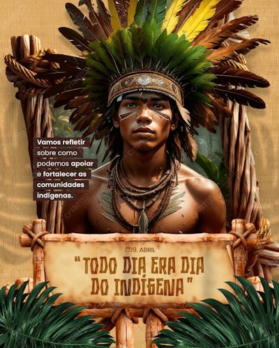 DIA DOS POVOS INDÍGENAS - DIA DO ÍNDIO - SOCIAL MEDIA 