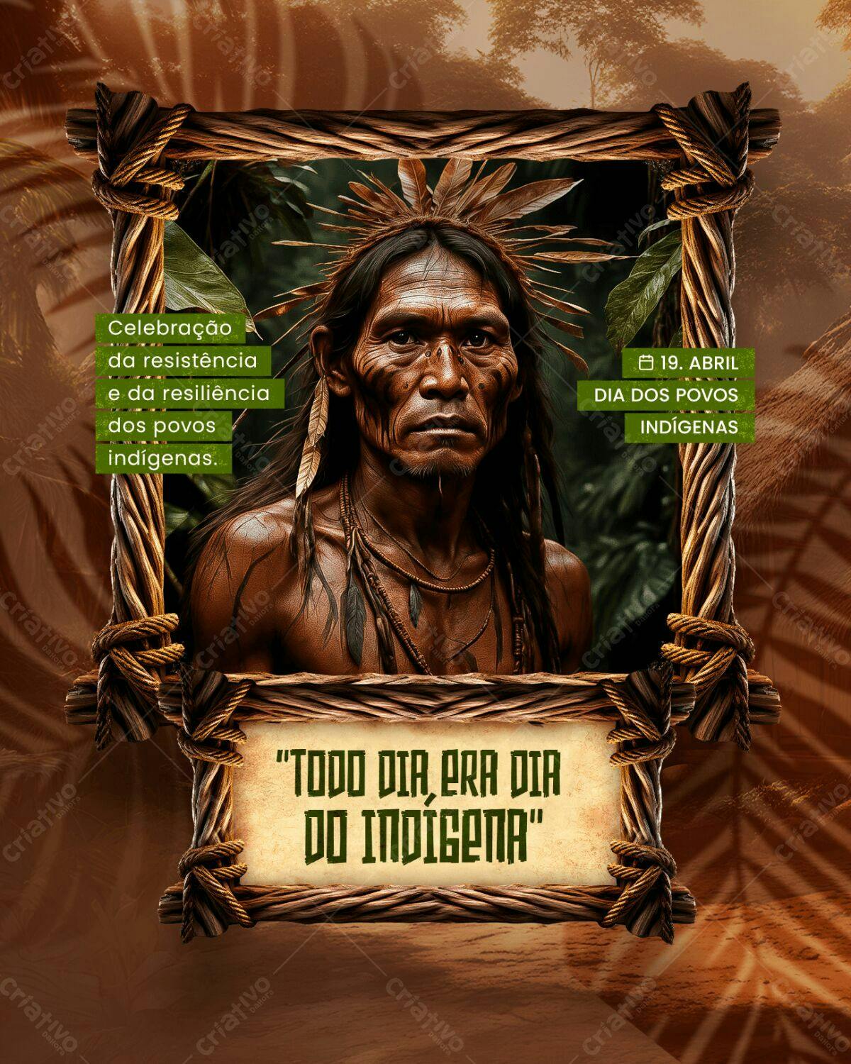 Flyer Dia dos Povos Indígenas PSD Editável