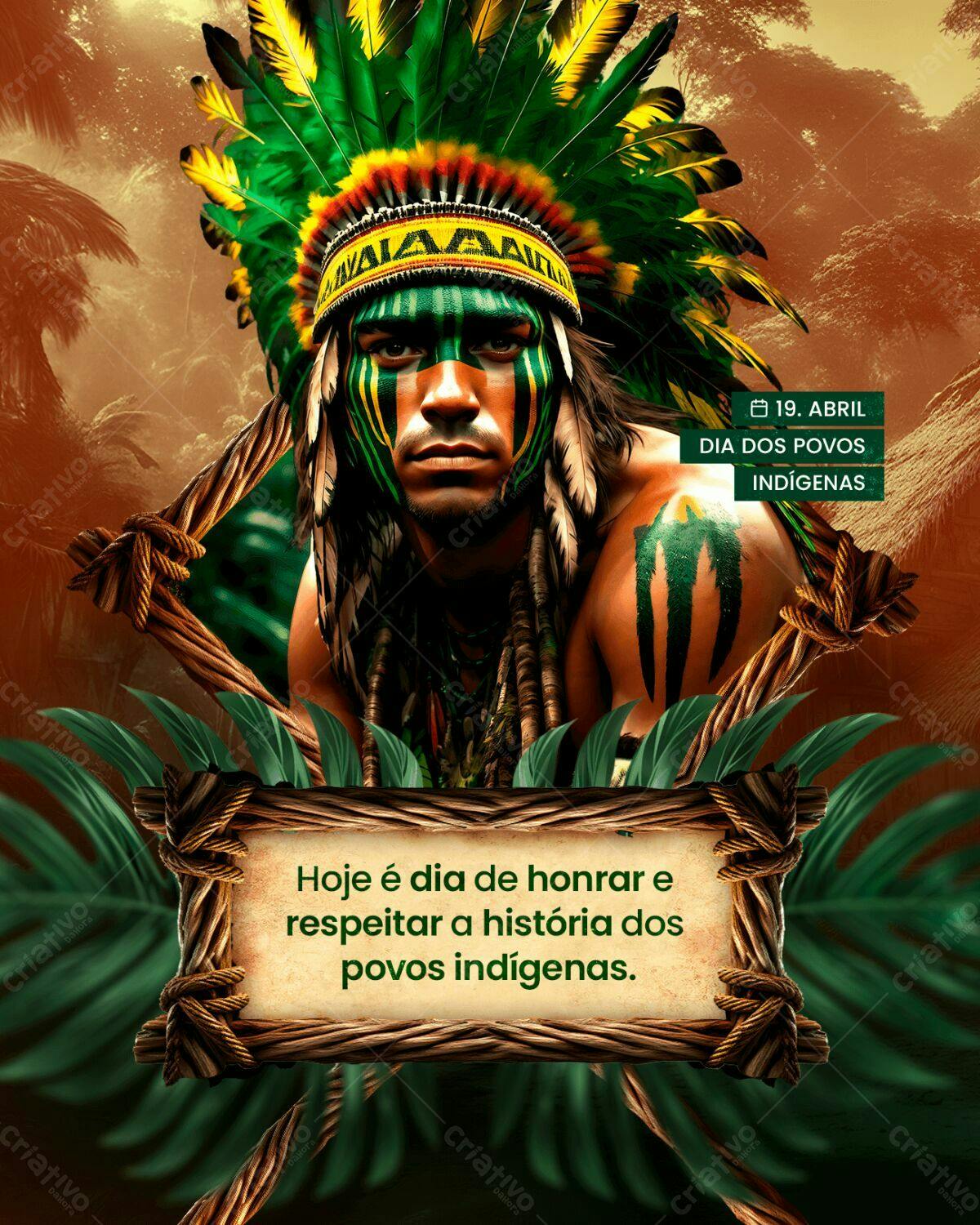 Flyer Dia dos Povos Indígenas PSD Editável