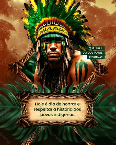 DIA DOS POVOS INDÍGENAS - DIA DO ÍNDIO - SOCIAL MEDIA 