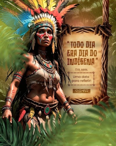 DIA DOS POVOS INDÍGENAS - DIA DO ÍNDIO - SOCIAL MEDIA 