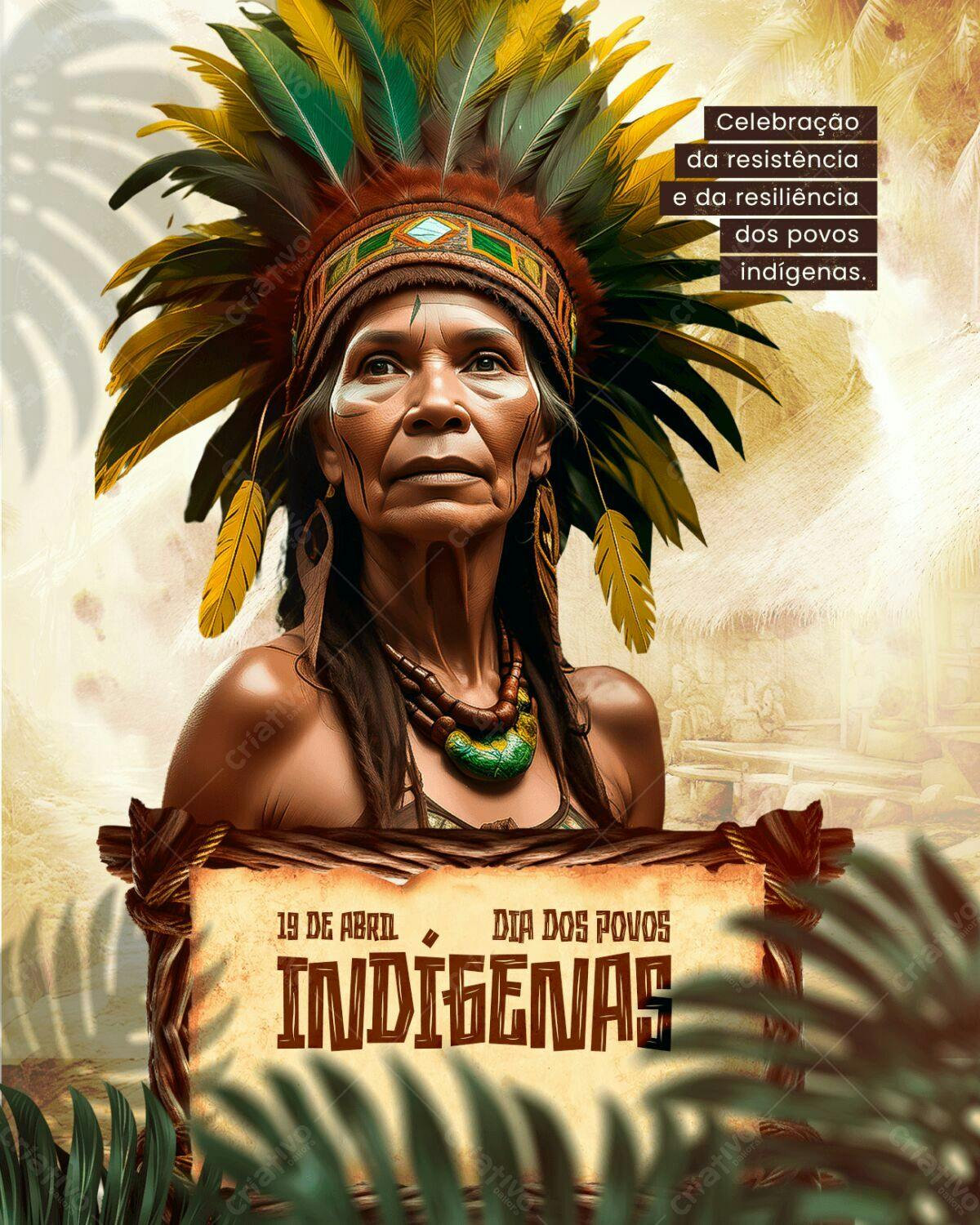 Flyer Dia dos Povos Indígenas PSD Editável
