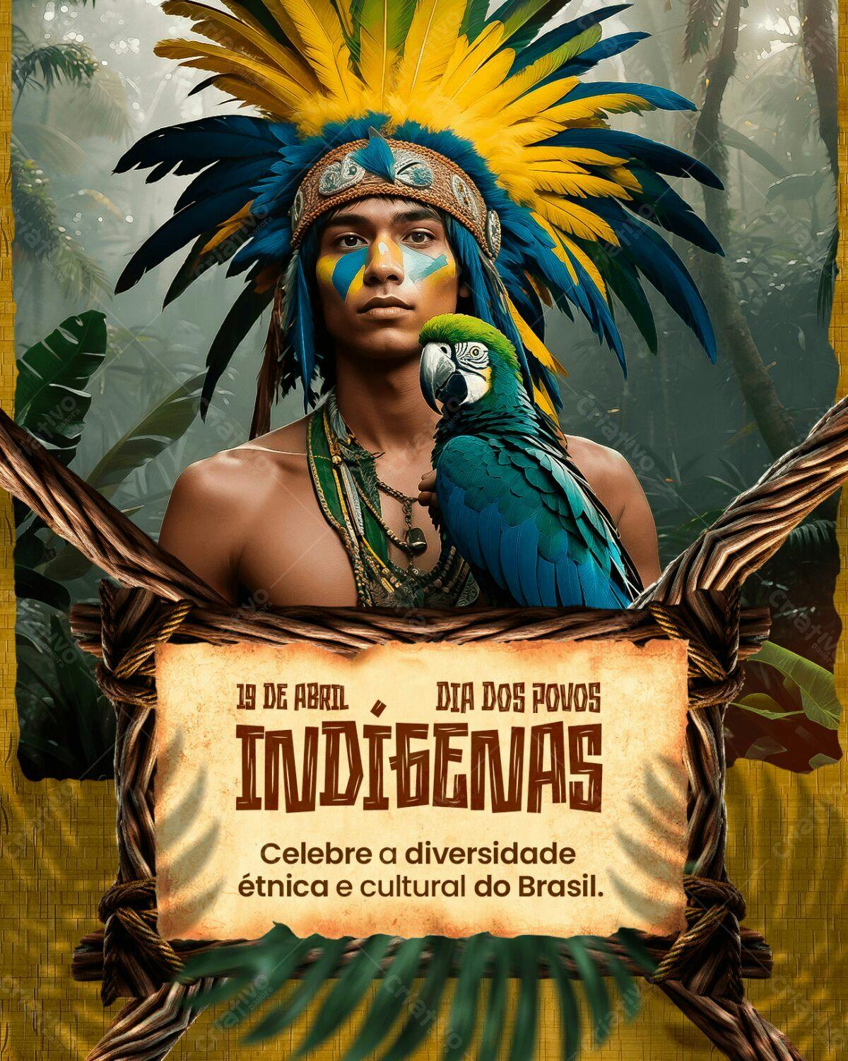Flyer Dia dos Povos Indígenas PSD Editável
