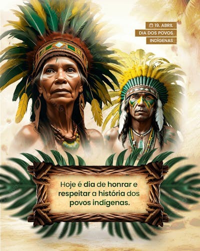 DIA DOS POVOS INDÍGENAS - DIA DO ÍNDIO - SOCIAL MEDIA 