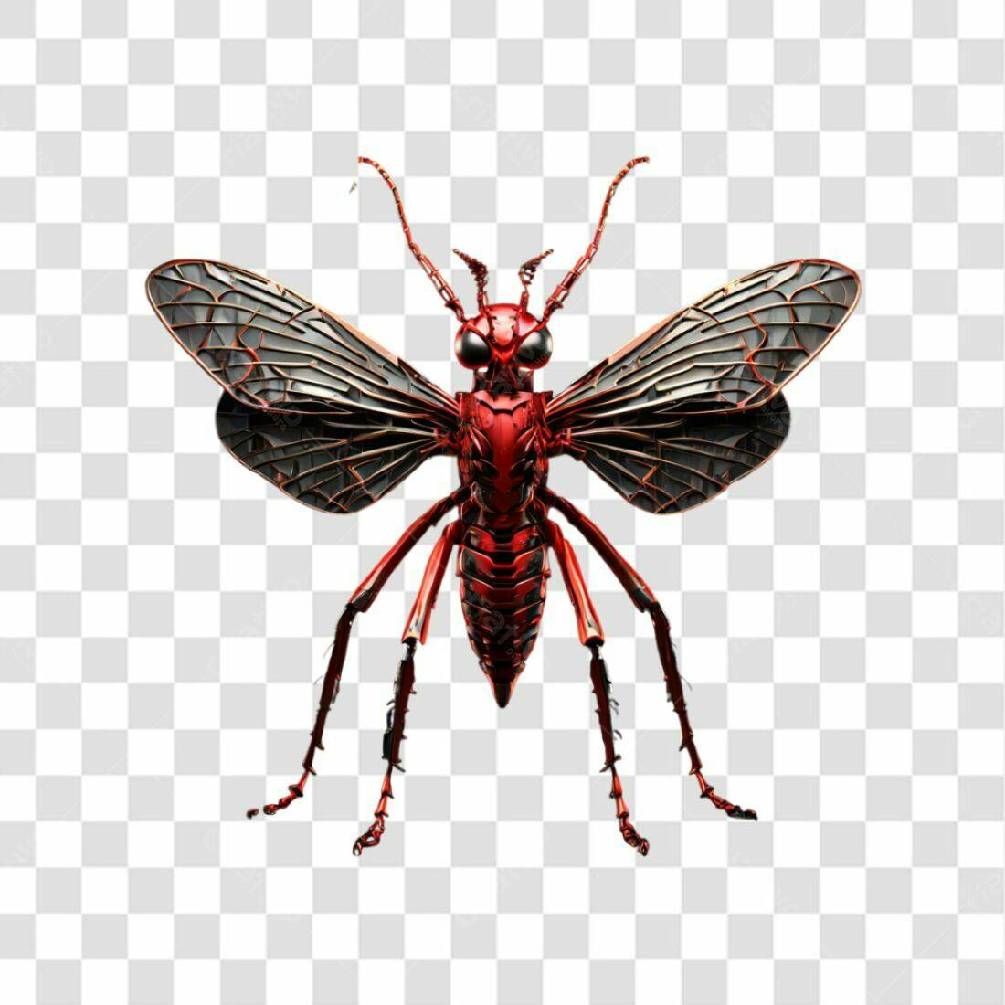 Icone Inseto Robótico Vermelho PNG com fundo transparente