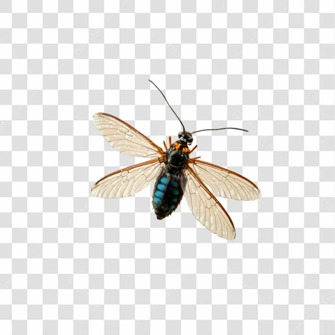 Icone Inseto Azul e Preto PNG com fundo transparente