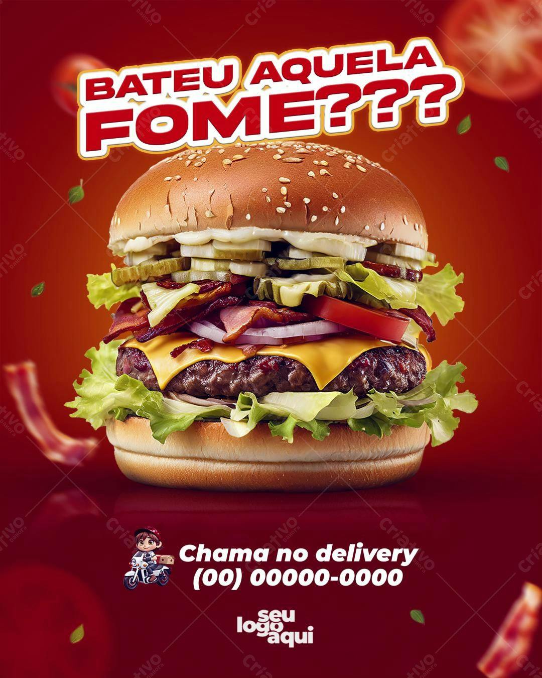 Flyer para Delivery de Hambúrguer PSD Editável