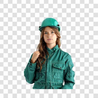 Mulher roupa e capacete verde png