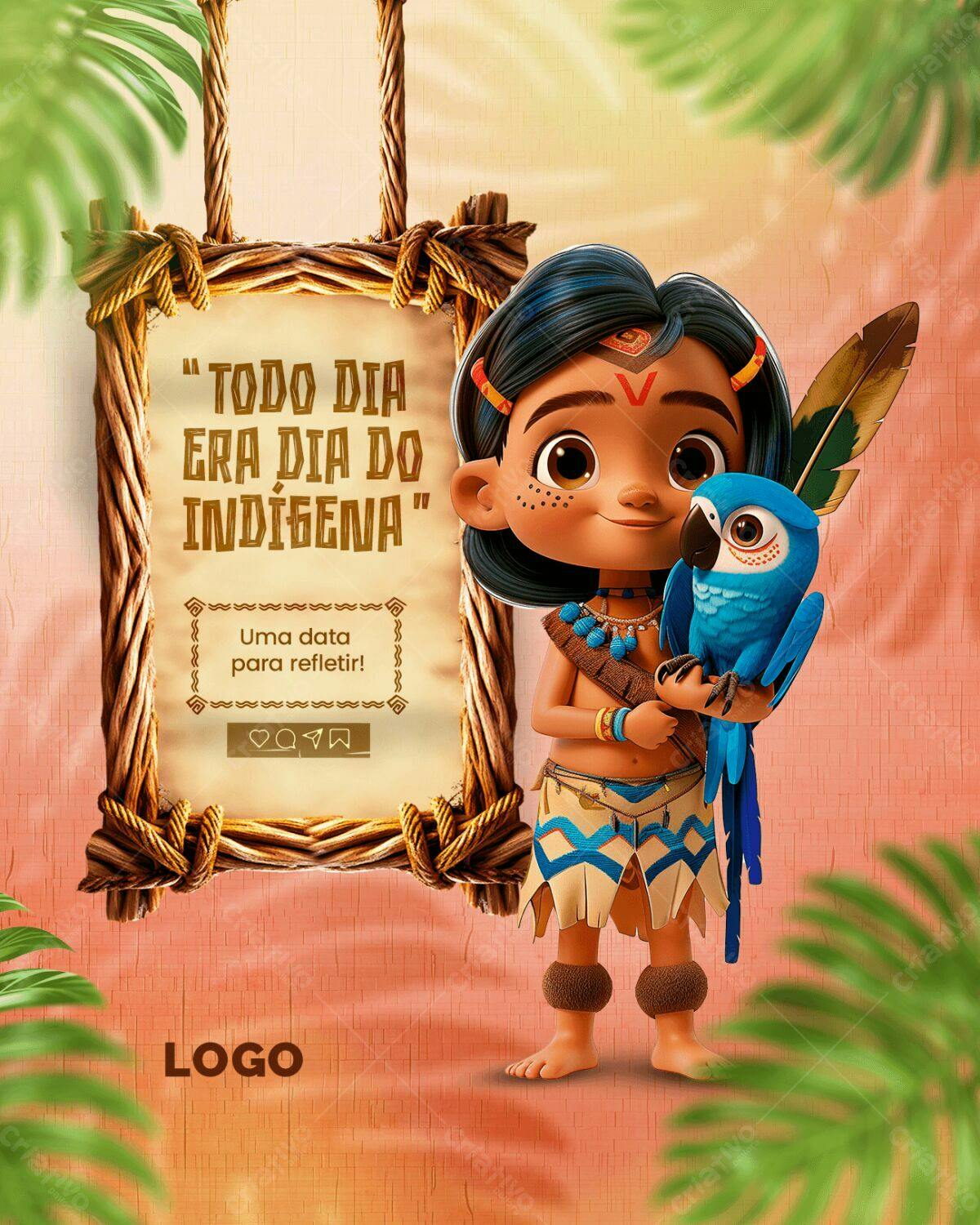Arte para o Dia do Índigenia PSD Editável