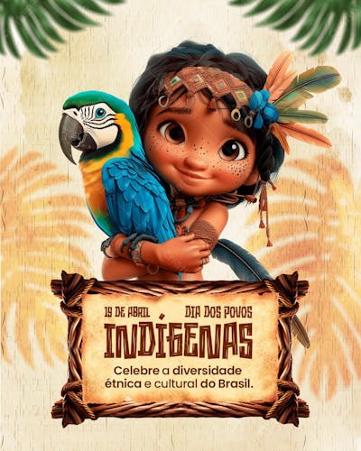 DIA DOS POVOS INDÍGENAS - DIA DO ÍNDIO - SOCIAL MEDIA  