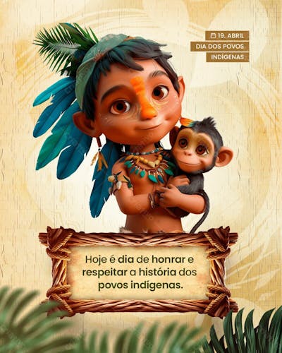 DIA DOS POVOS INDÍGENAS - DIA DO ÍNDIO - SOCIAL MEDIA  