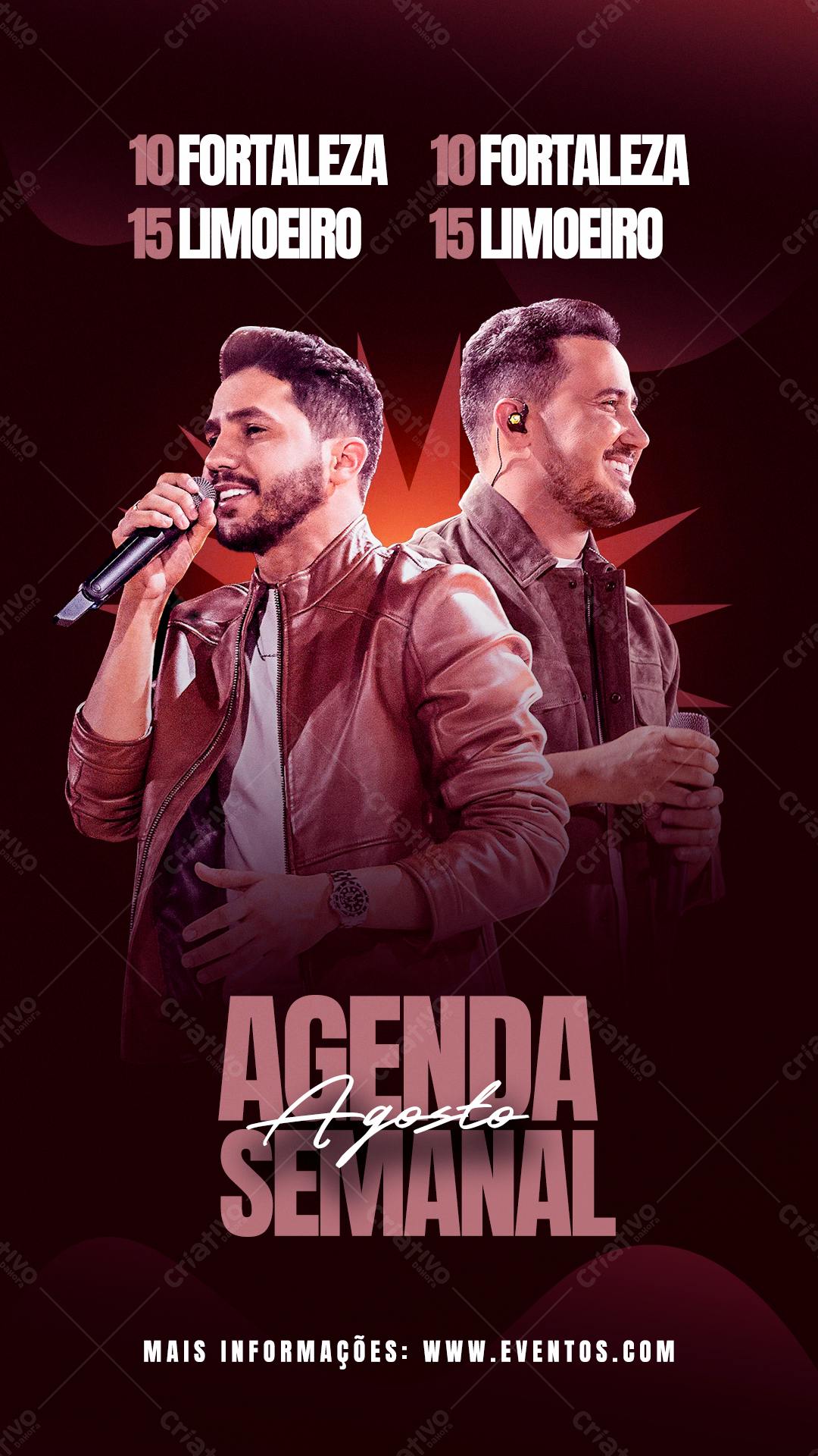 Flyer Agenda Semanal Agosto PSD Editável