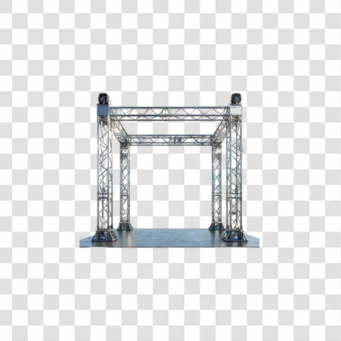 Modelo de palco metálico PNG com fundo transparente