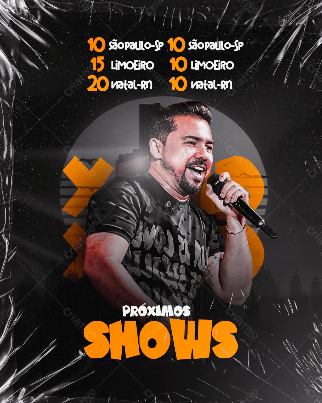 Flyer para Shows Musicais PSD Editável