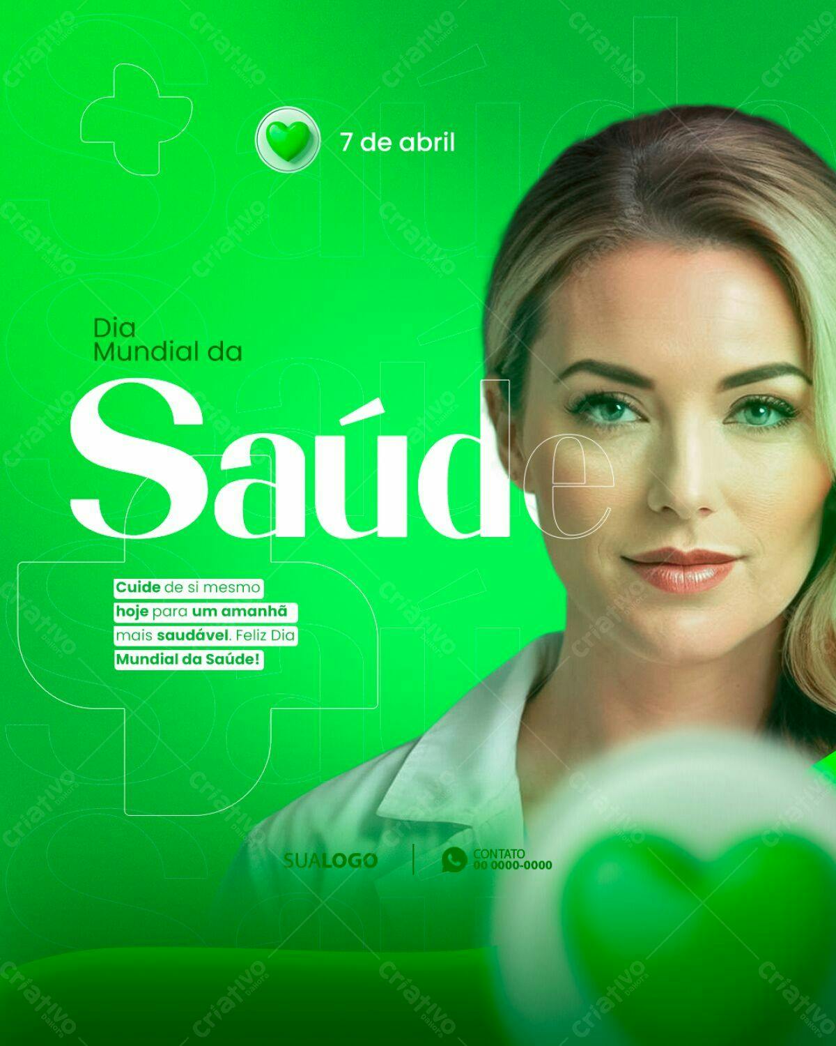 Post para Dia Mundial da Saúde PSD Editável