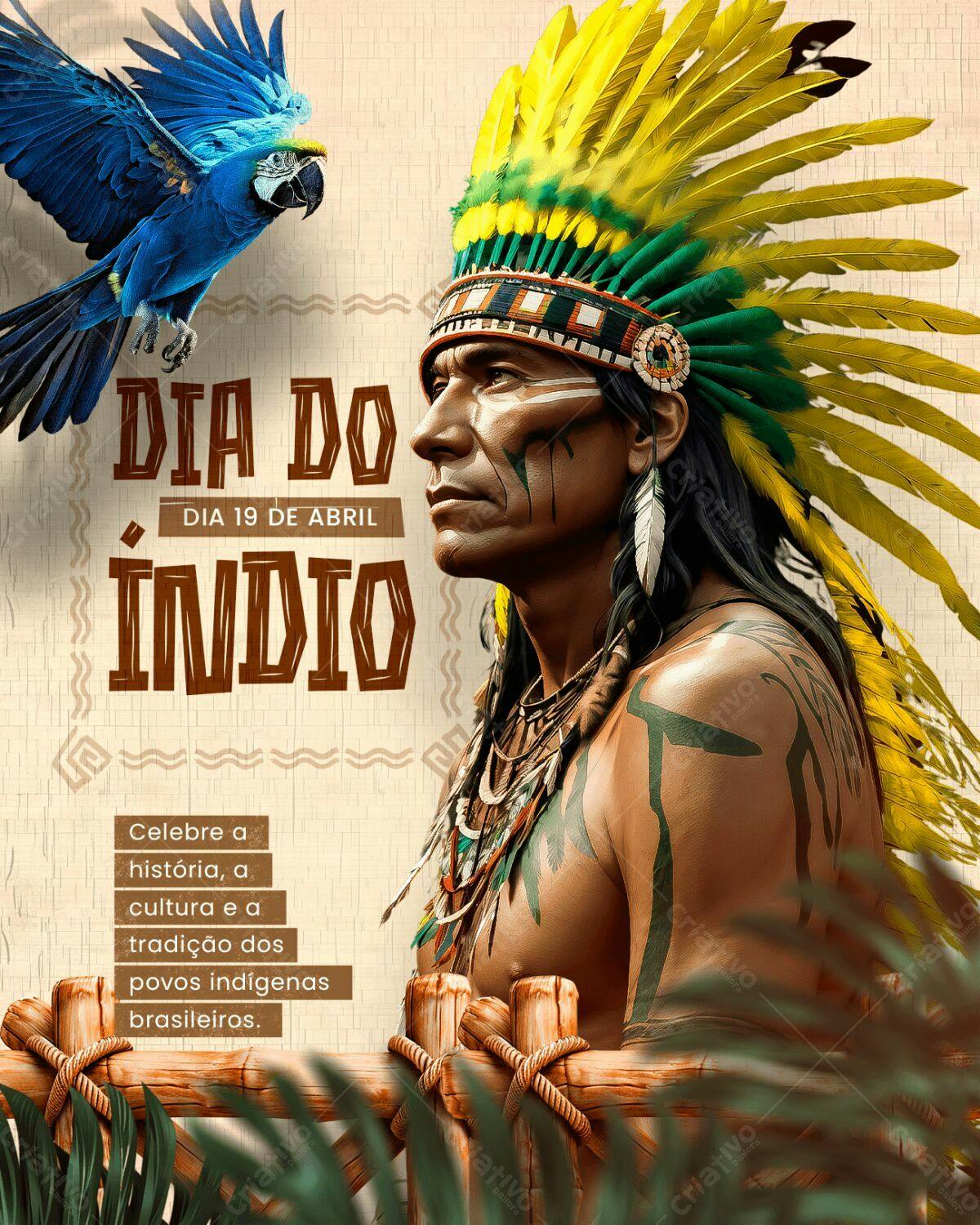Flyer Dia do Índio PSD Editável