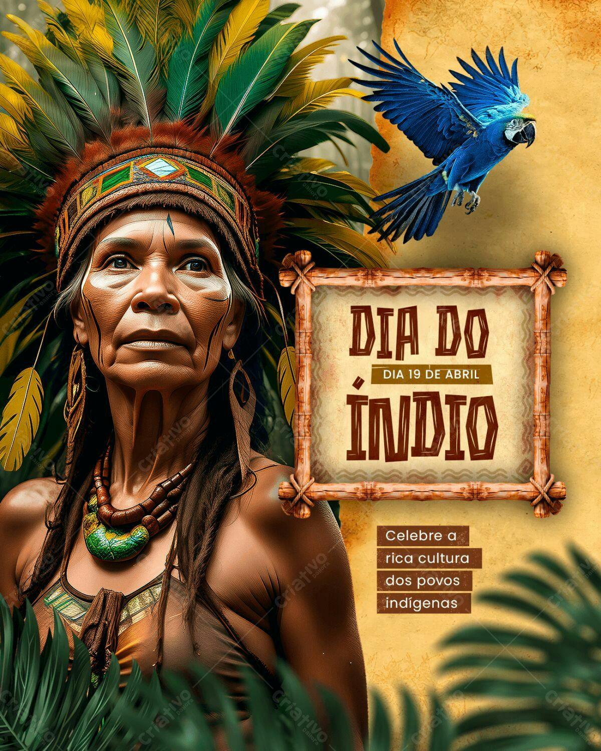 Flyer Dia do Índio PSD Editável