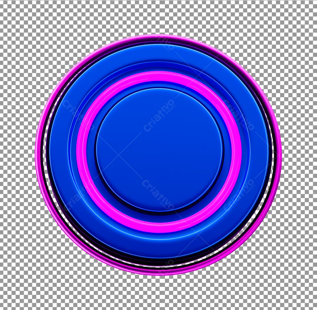 Selo abstrato azul e rosa PNG com fundo transparente
