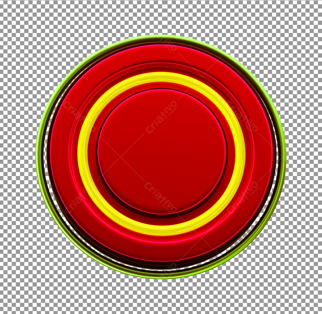 Selo abstrato vermelho e amarelo PNG com fundo transparente