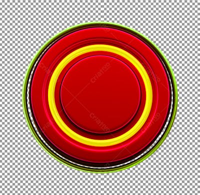 Base 3D Vermelho E Amarelo