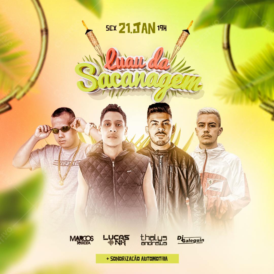 Flyer Luau da Sacanagem PSD Editável