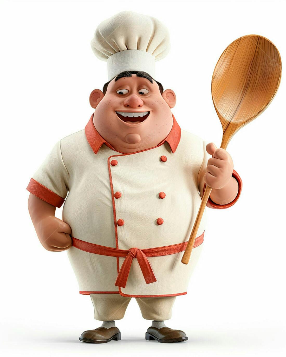 Chef de cozinha alegre com colher de pau
