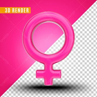 Elemento 3d para composicao icone mulher rosa 3