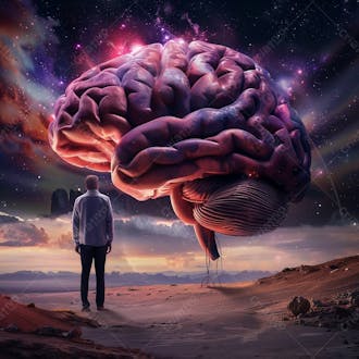 Homem e um cérebro no apocalipse | imagem