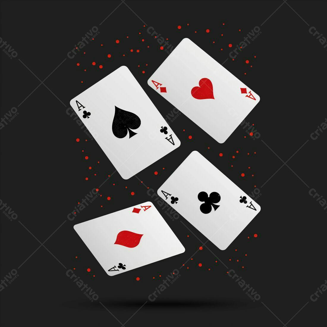 Quatro ases caindo fundo preto
