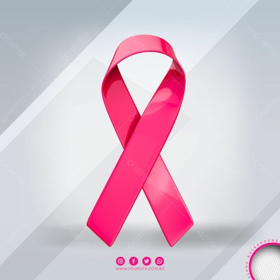 Fita Rosa Outubro Rosa PSD Editável