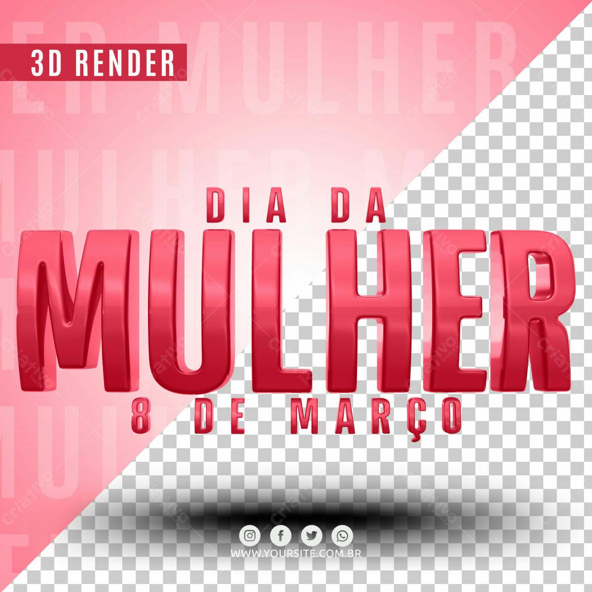 Banner Dia Internacional da Mulher PSD Editável
