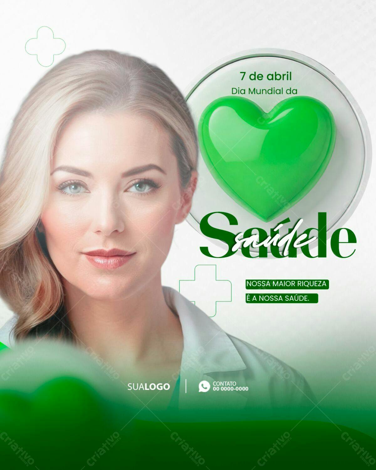Flyer Dia Mundial da Saúde PSD Editável