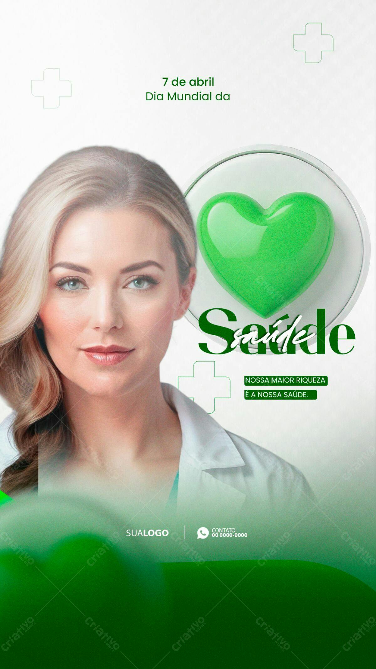 Flyer Dia Mundial da Saúde PSD Editável