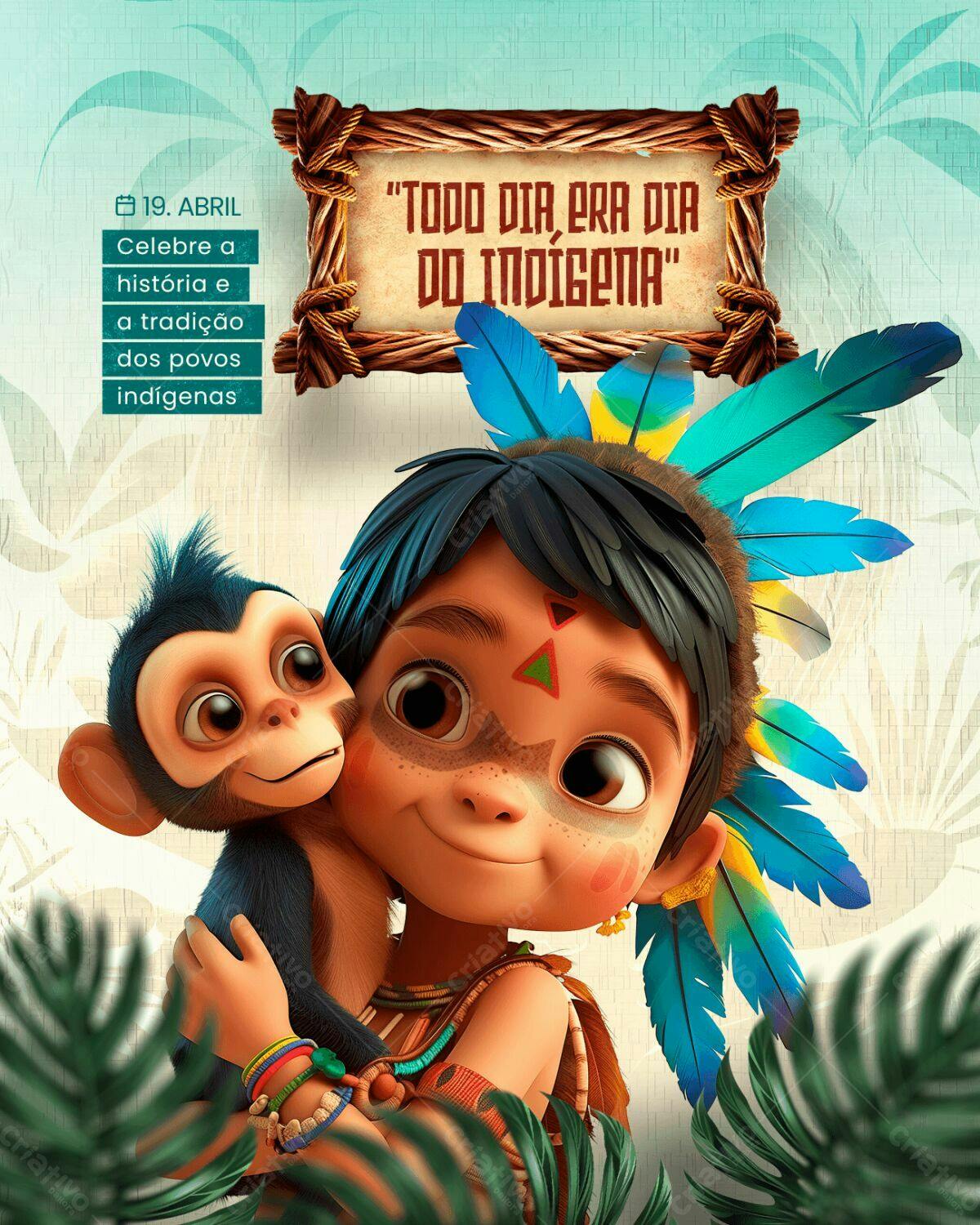Flyer Dia do Índio PSD Editável
