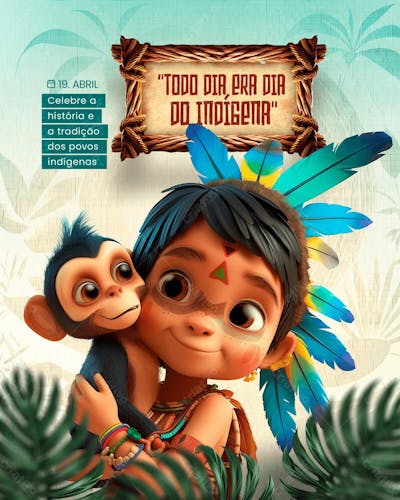 DIA DOS POVOS INDÍGENAS - DIA DO ÍNDIO - SOCIAL MEDIA   