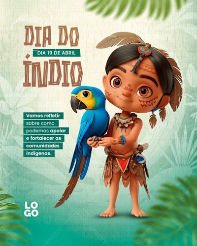 DIA DOS POVOS INDÍGENAS - DIA DO ÍNDIO - SOCIAL MEDIA   