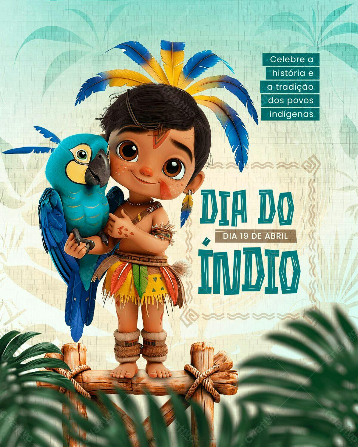 Flyer Dia do Índio PSD Editável