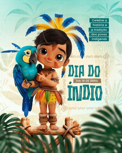 DIA DOS POVOS INDÍGENAS - DIA DO ÍNDIO - SOCIAL MEDIA   
