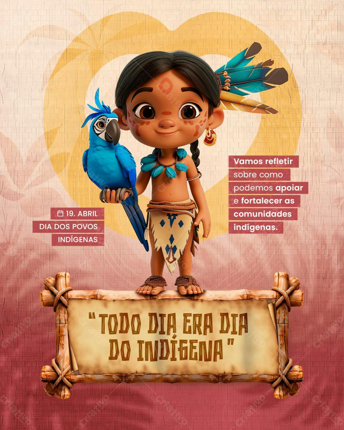 Flyer Dia dos Povos Indígenas PSD Editável