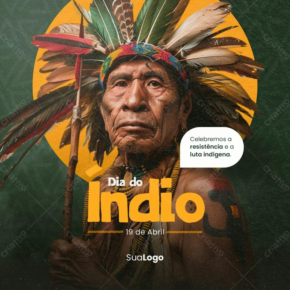Flyer Dia do Índio PSD Editável