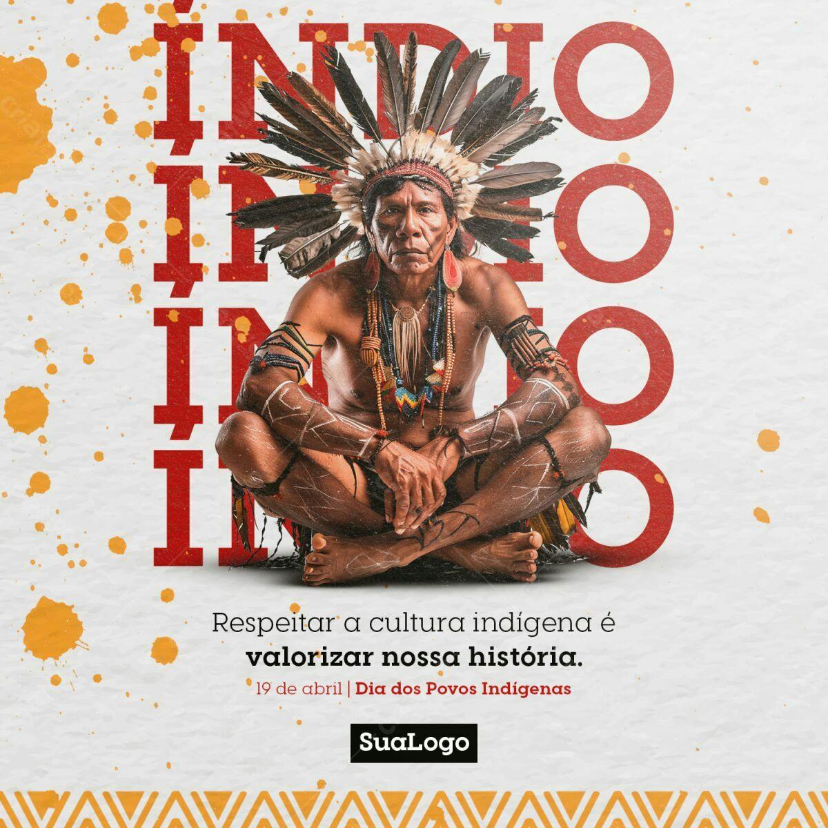 Post para o Dia dos Povos Indígenas PSD Editável