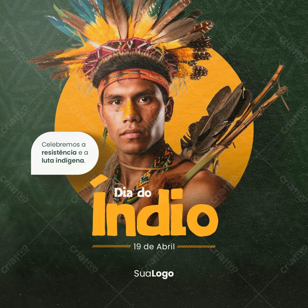 Flyer Dia do Índio PSD Editável