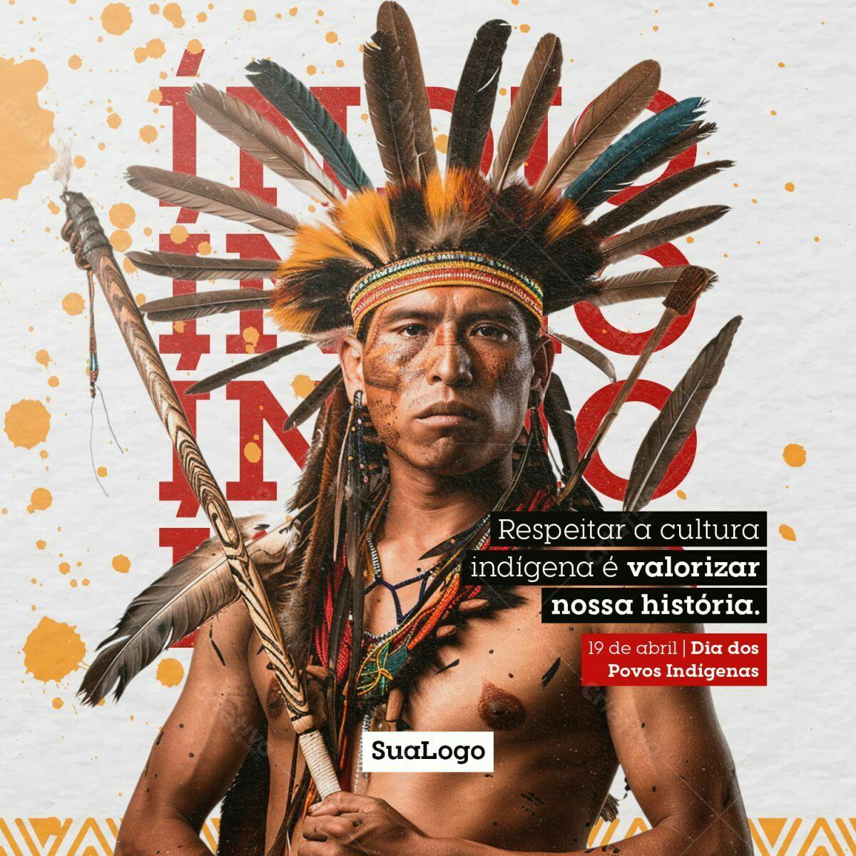 Flyer Dia dos Povos Indígenas PSD Editável