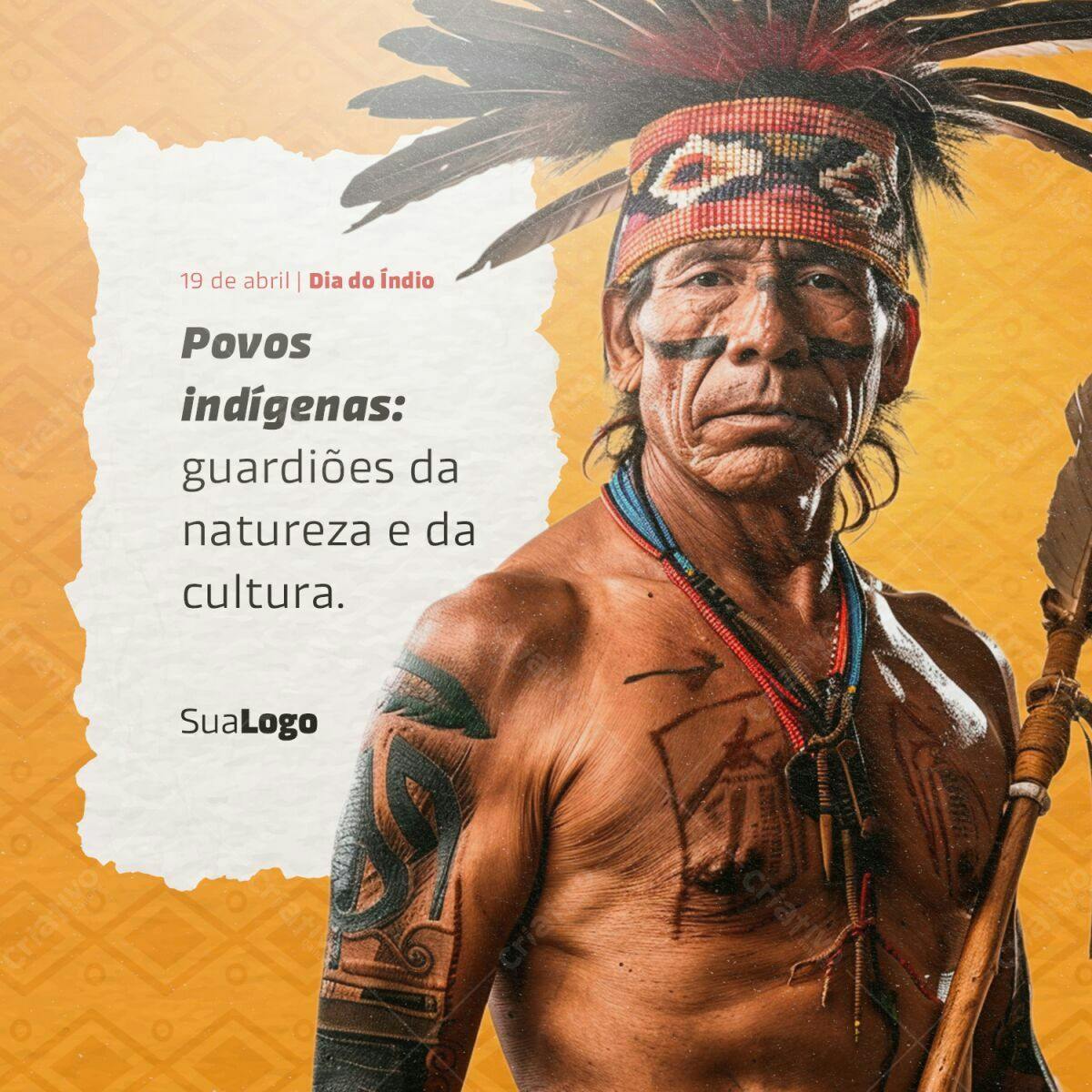 Post para Dia do Índio PSD Editável